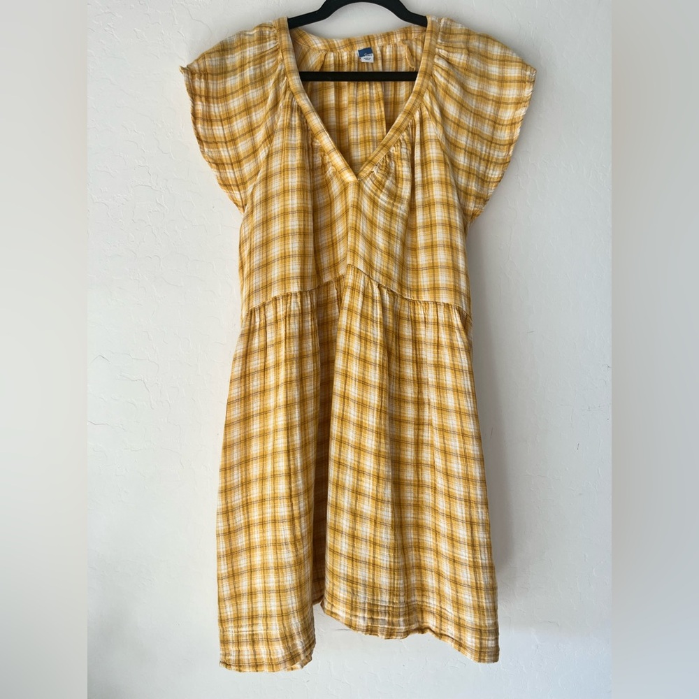 Old Navy Yellow Checkered Dress